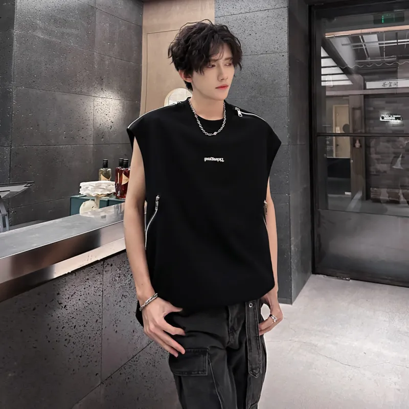 TESTUNG Fashion Versatile Sleeveless Sports Shirt Unisex-2
