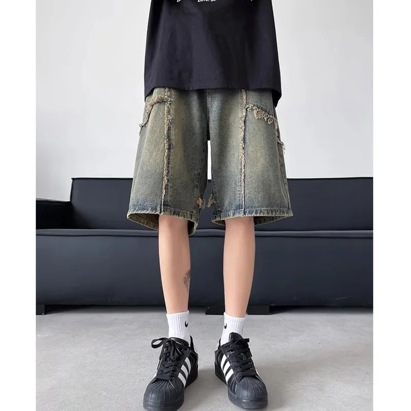 SZSX Denim Shorts Unisex Vintage Blue-5