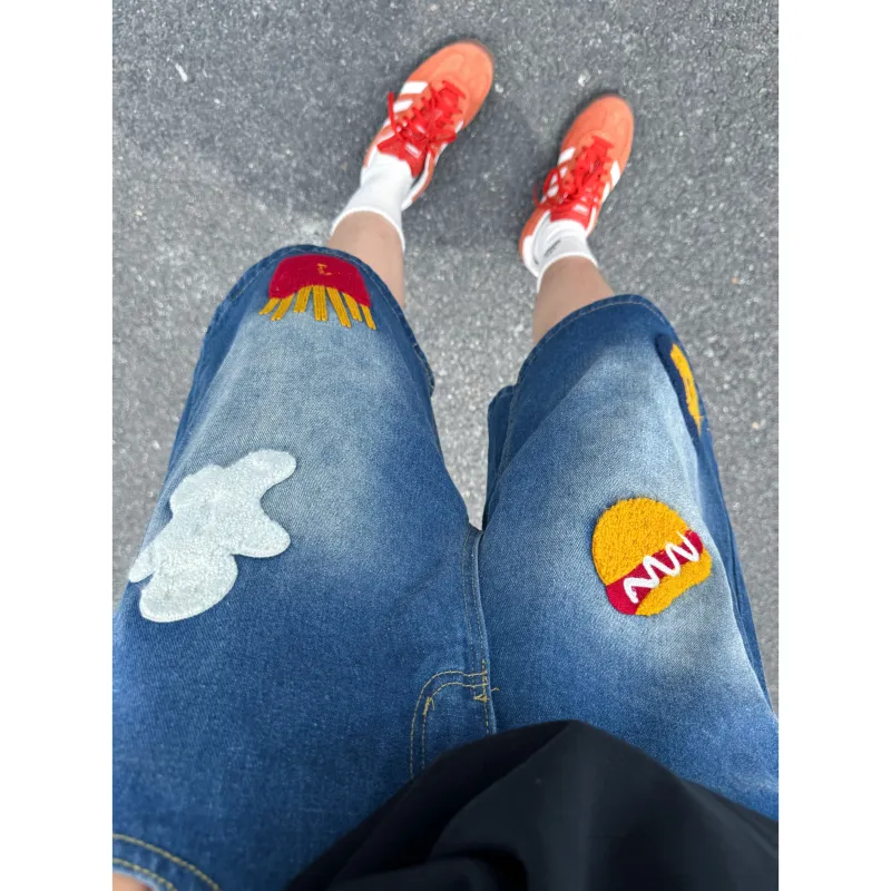 TESTUNG Denim Shorts Unisex-15