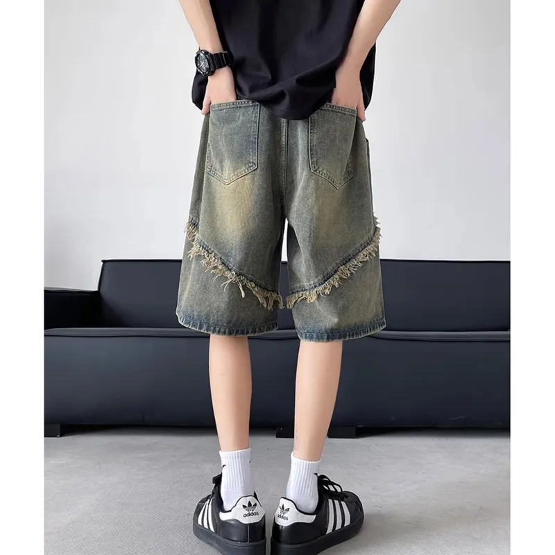 SZSX Denim Shorts Unisex Vintage Blue-3
