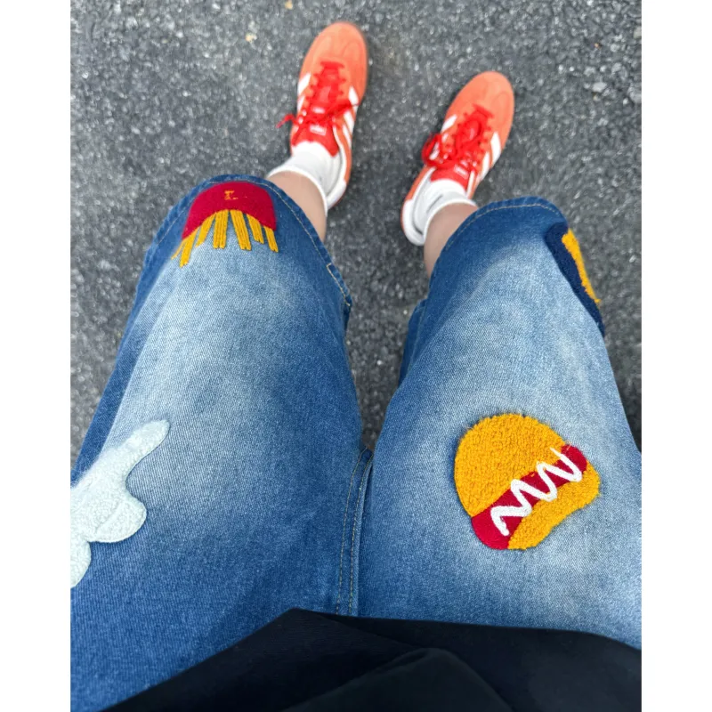 TESTUNG Denim Shorts Unisex-16
