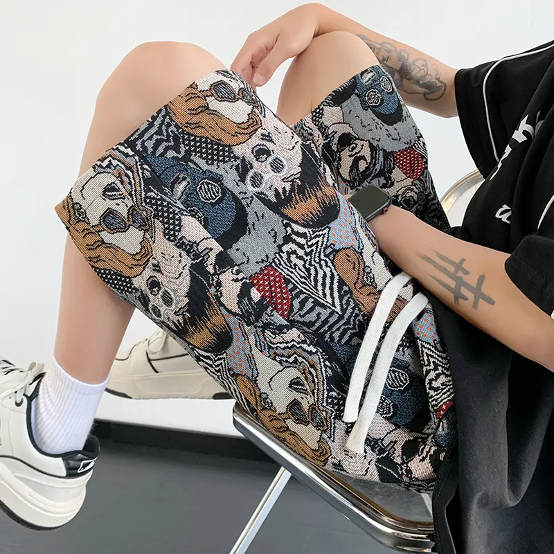 SZSX Casual Shorts Unisex Embroidery Figure-6