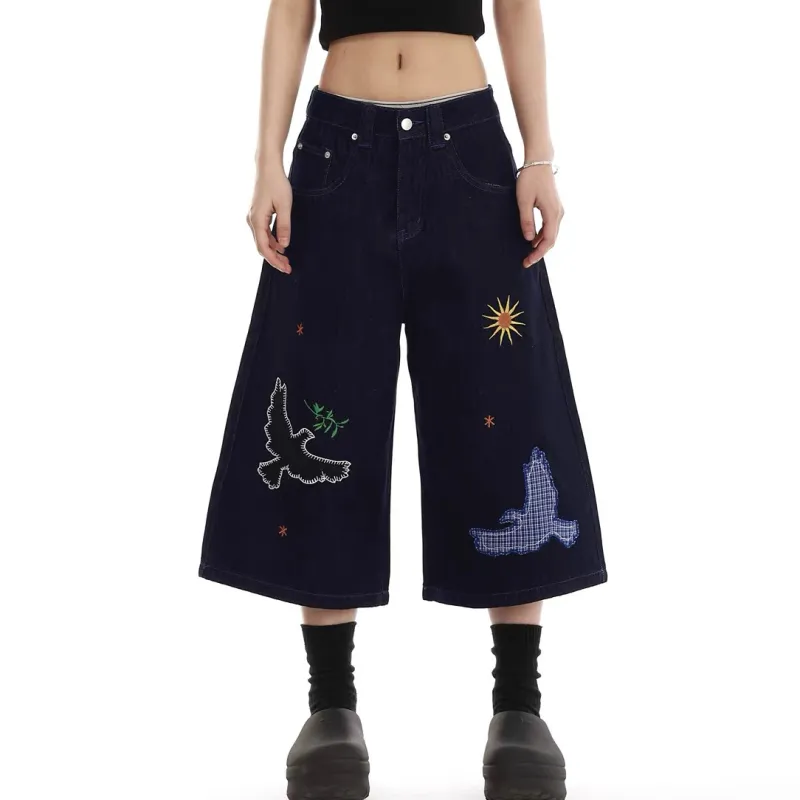 SZSX Denim Shorts Unisex Dark Blue-4
