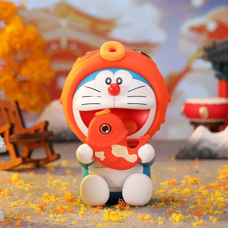 ROCK Doraemon Figure Print Year Of The Dragon New Year Aromatherapy Plush Ornament Chibi Figures-14