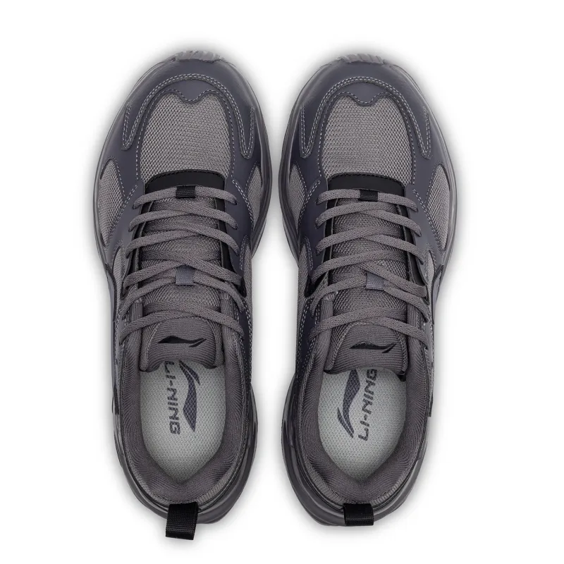 LiNing Pulse Abrasion Resistant Breathable Support Low Top Chunky Sneakers Men's Smoke Ink Gray-3