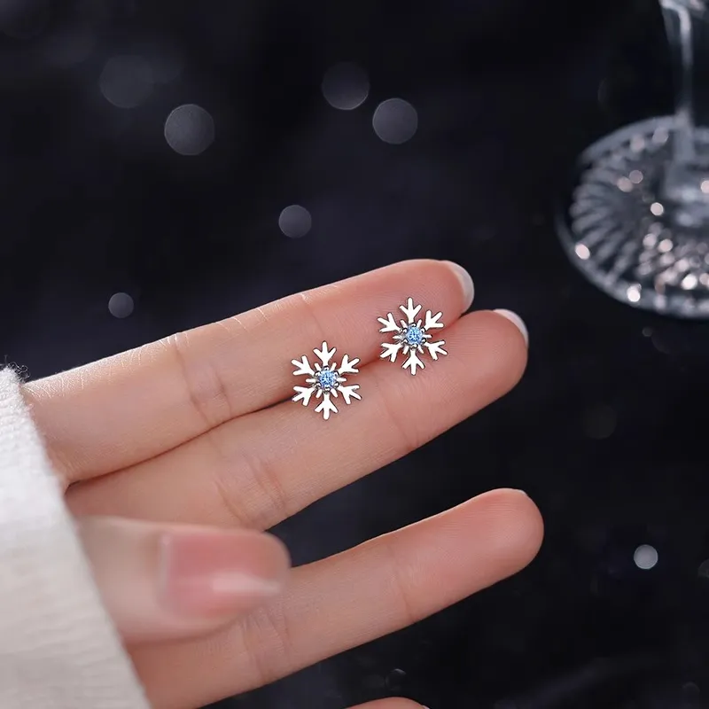 Rhymes Gold Plated Copper Zircon Stud Earrings Women's-2