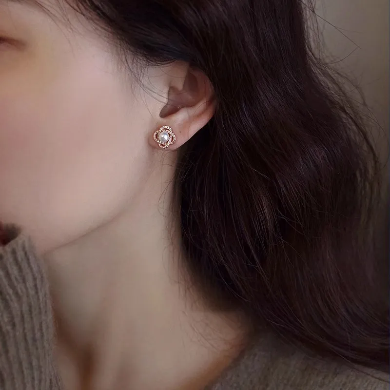 Rhymes Gold Plated Copper Stud Earrings Women's-3