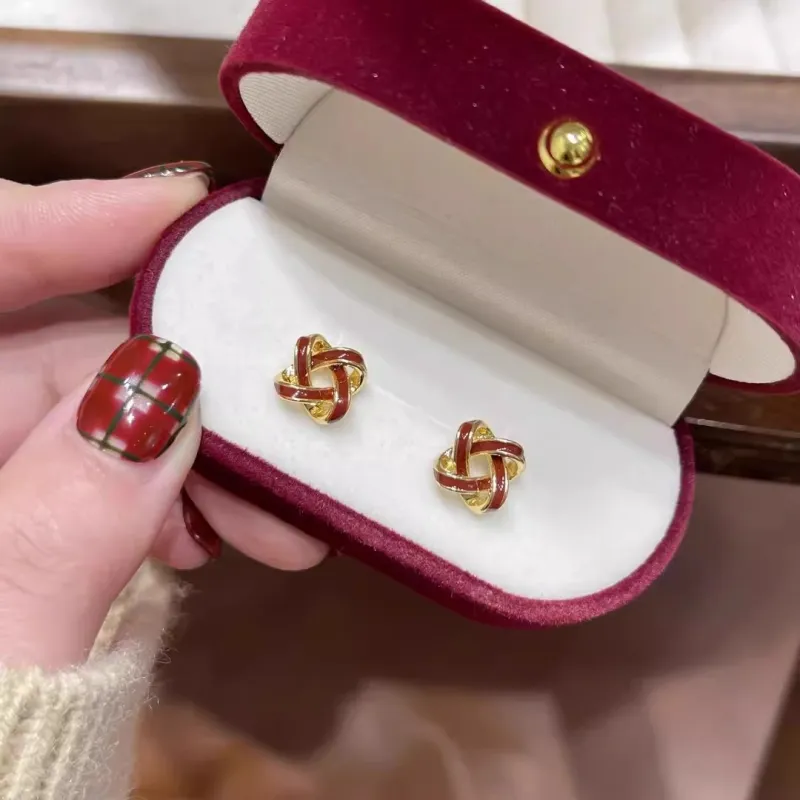 Rhymes Gold Plated Copper Stud Earrings Women's-2