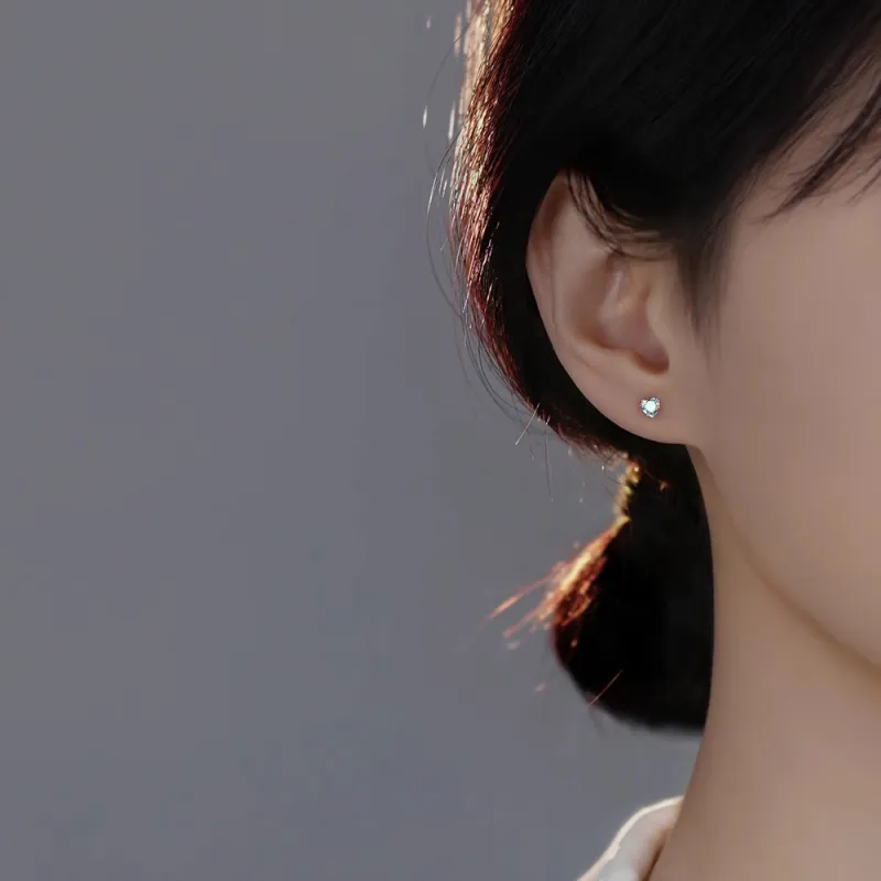Rhymes S999 Fine Silver Stud Earrings Women's-11