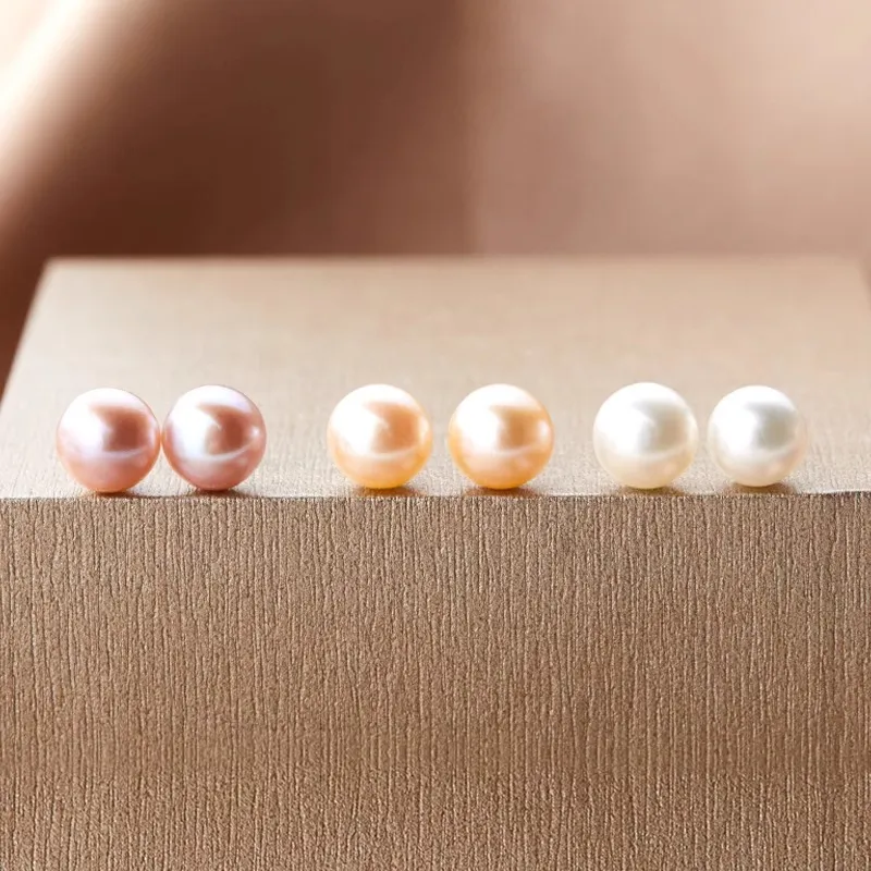 Rhymes S999 Silver Stud Earrings Women's-2