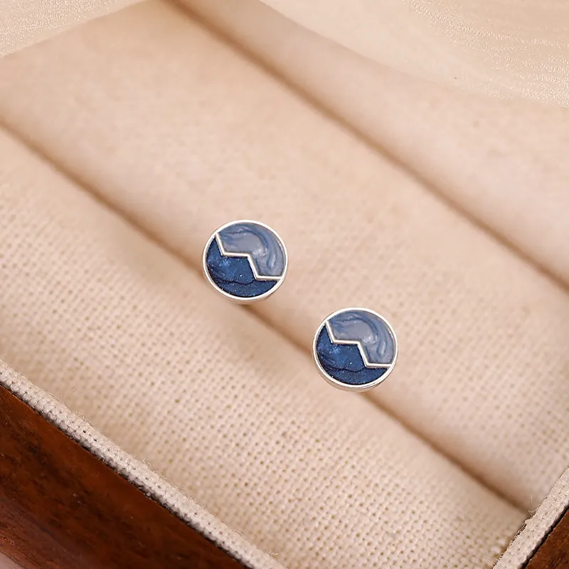 Rhymes 999 Fine Silver Stud Earrings Women's-7