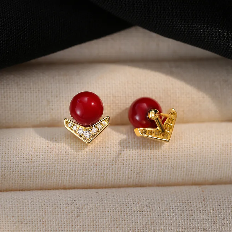 Rhymes Gold-Plated Copper Stud Earrings Women's-2