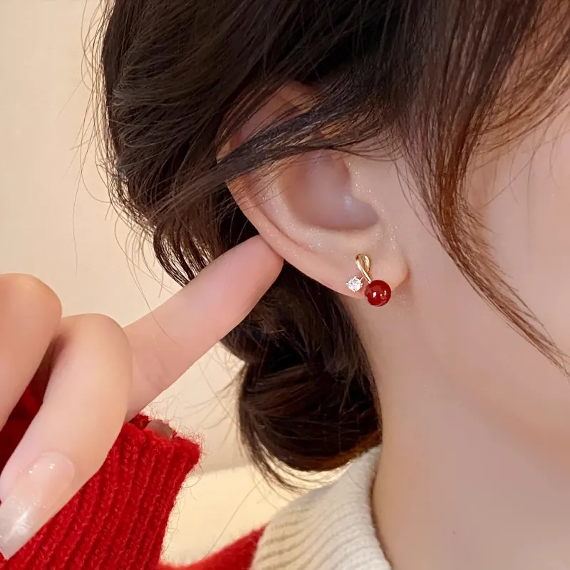 Rhymes Gold Plated Copper Stud Earrings Women's-5