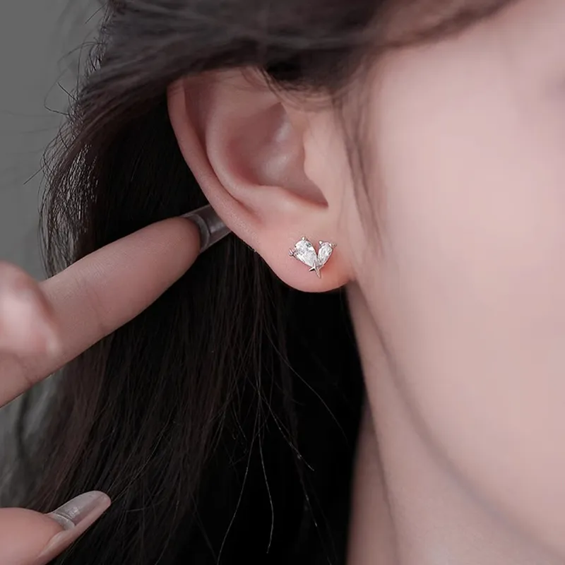 Rhymes S999 Fine Silver Stud Earrings Women's-2