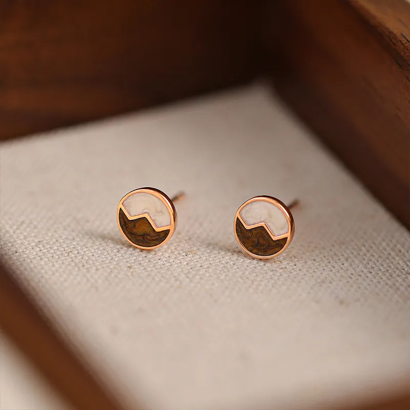 Rhymes 999 Fine Silver Stud Earrings Women's-9