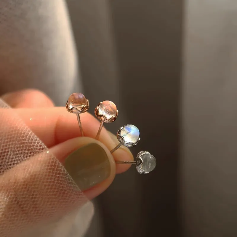 ZWU 999 Fine Silver Stud Earrings Women's-1