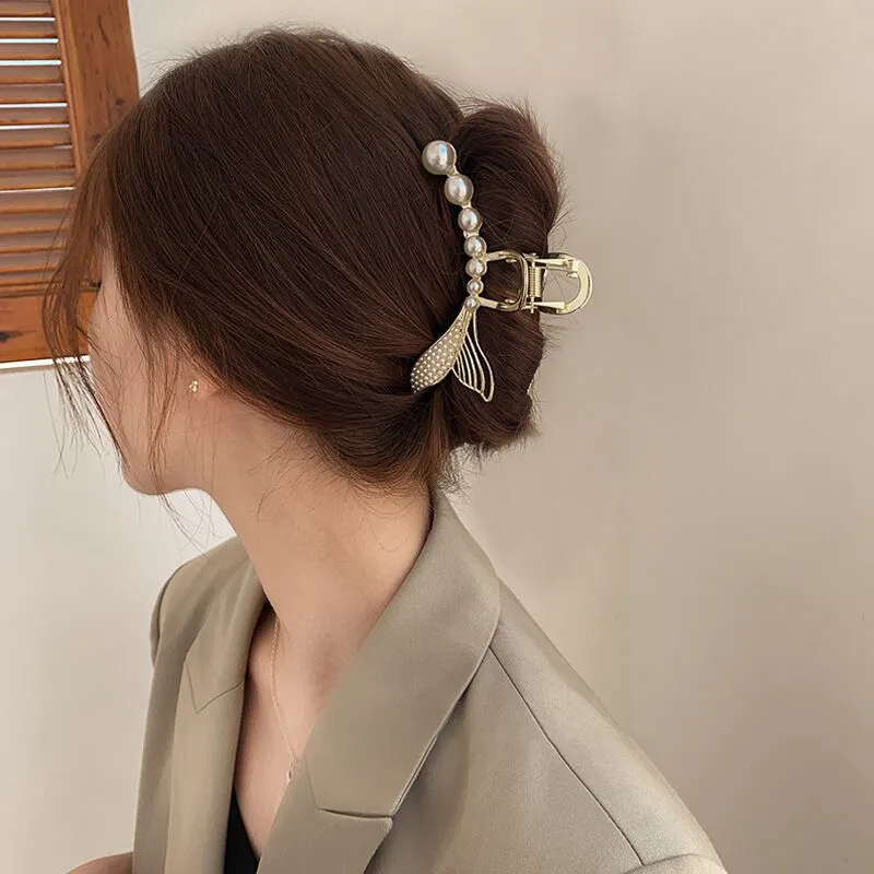 Rhymes Zircon Pearls Hair Clips Women's-1