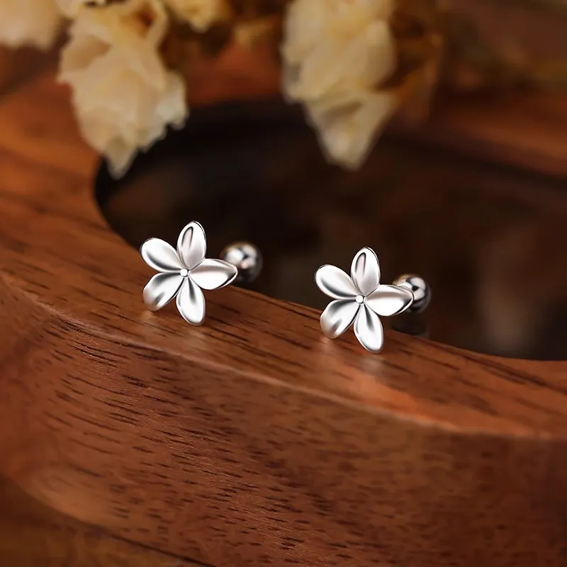 Rhymes S999 Fine Silver Stud Earrings Women's-1