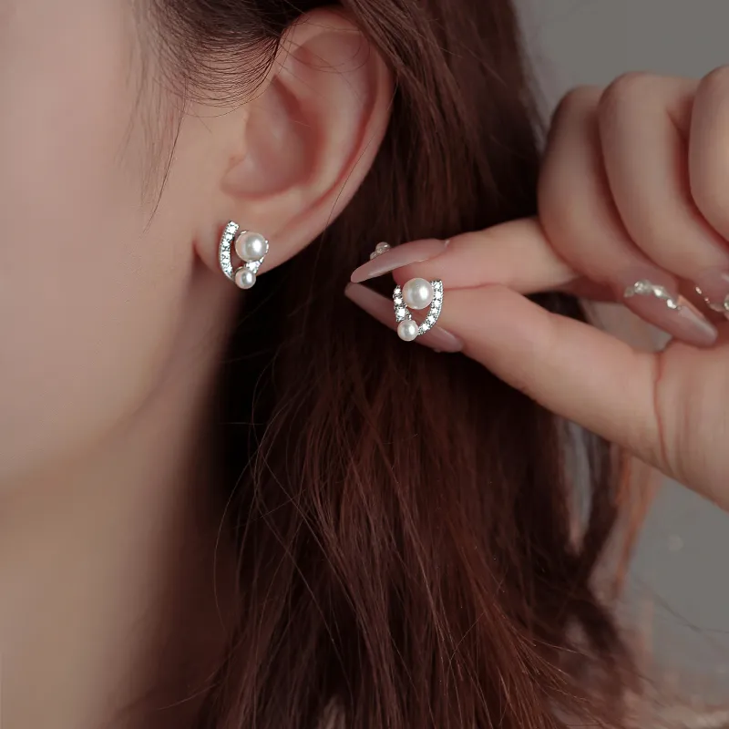Rhymes Gold Plated Copper Stud Earrings Women's-1