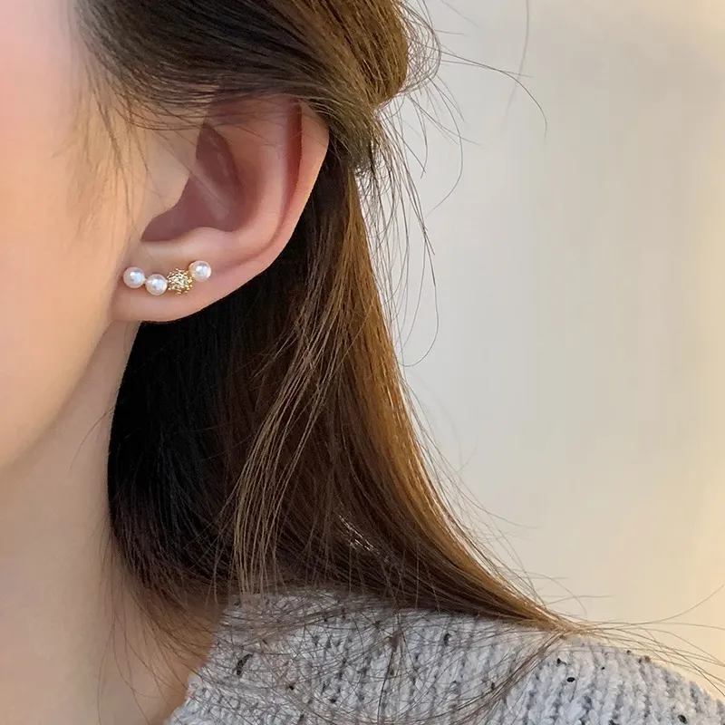 Rhymes Gold Plated Copper Stud Earrings Women's-3