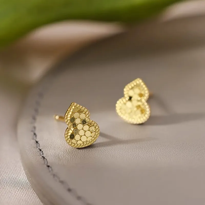 Rhymes Gold Plated Copper Stud Earrings Women's-5