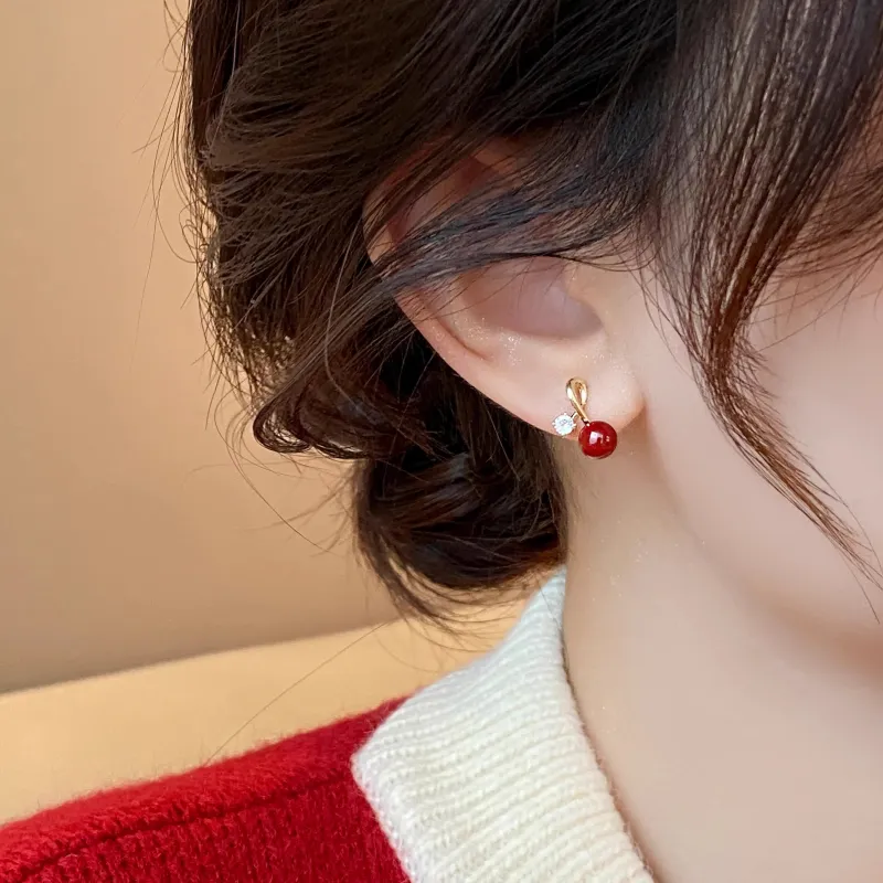 Rhymes Gold Plated Copper Stud Earrings Women's-3