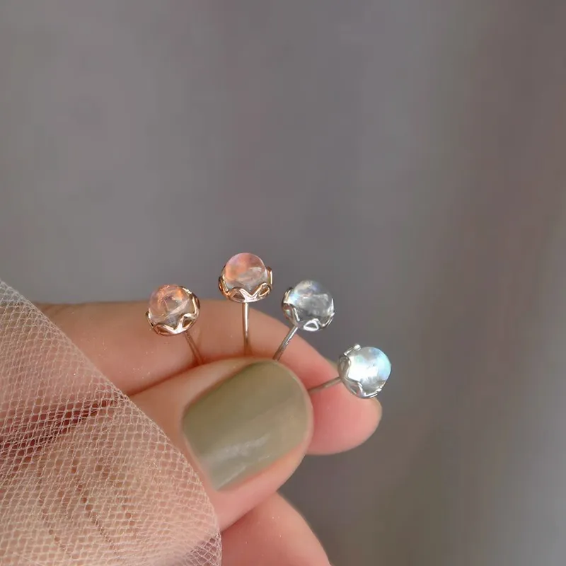 ZWU 999 Fine Silver Stud Earrings Women's-2