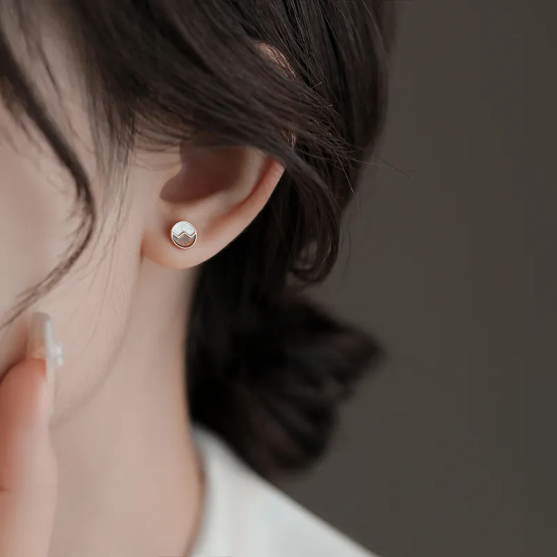 Rhymes 999 Fine Silver Stud Earrings Unisex-3