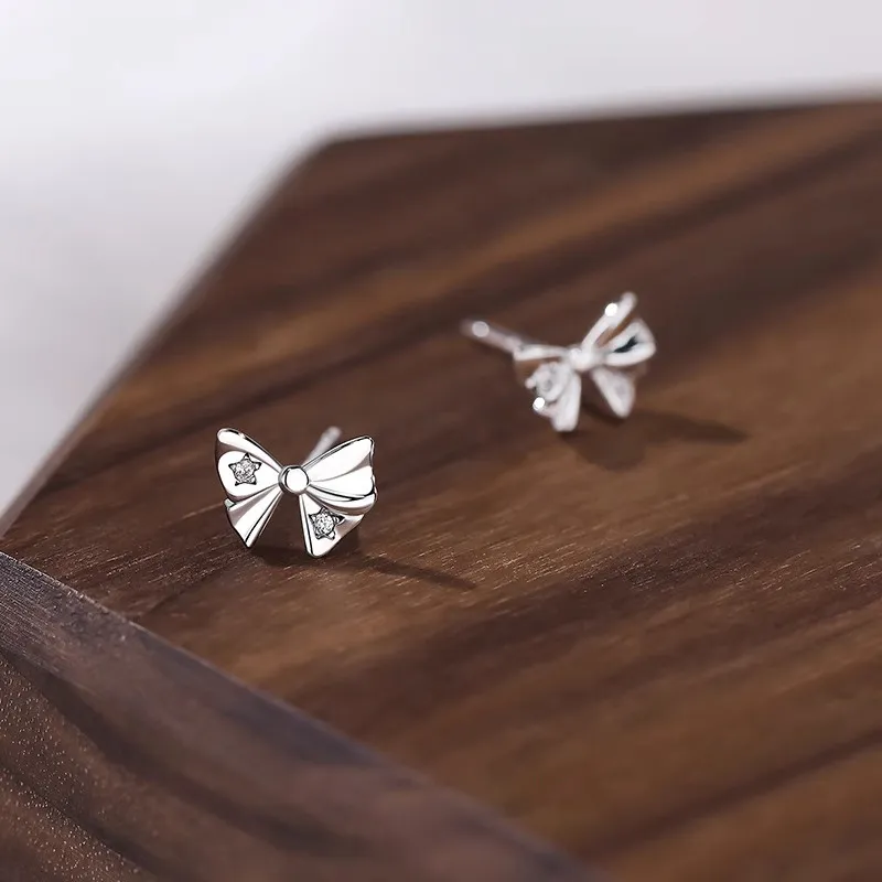 Rhymes S999 Fine Silver Stud Earrings Women's-2