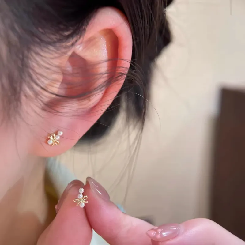 Rhymes Gold Plated Copper Stud Earrings Women's-3