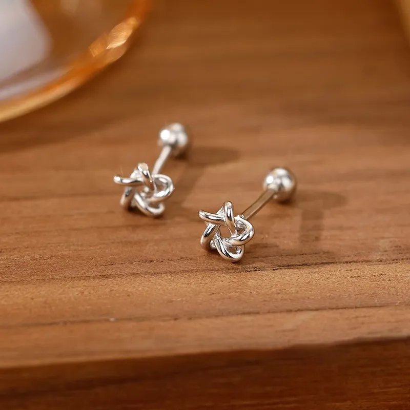 Rhymes S 999 Fine Silver Stud Earrings Women's-4
