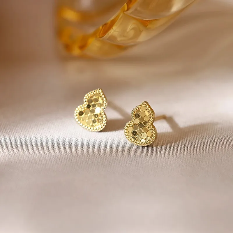 Rhymes Gold Plated Copper Stud Earrings Women's-3
