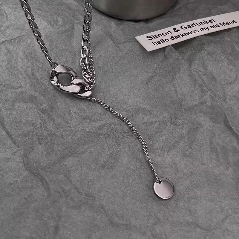 Rhymes Titanium Steel Necklaces Women's-4