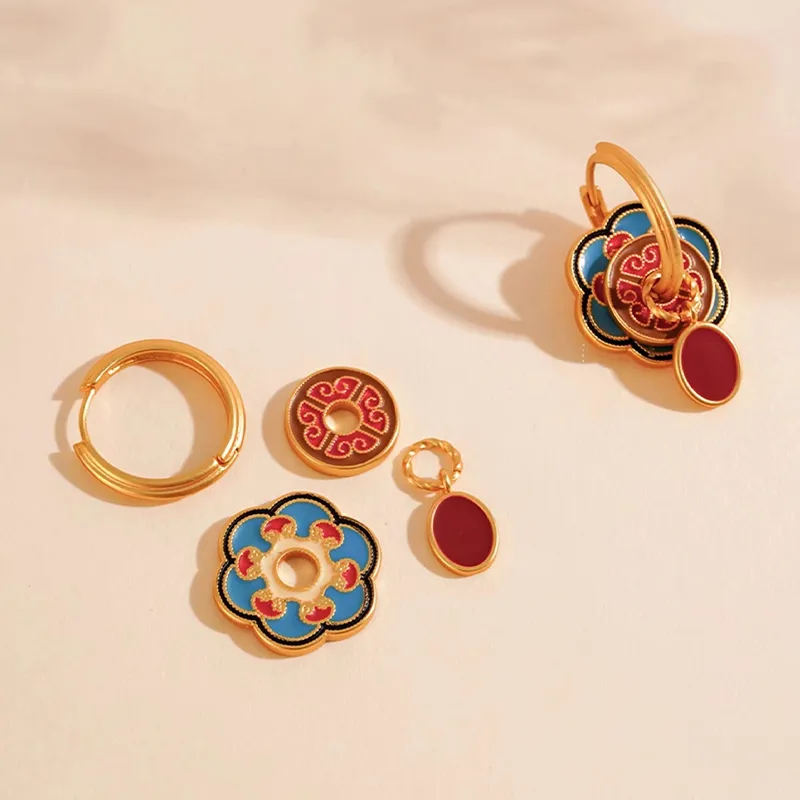 Rhymes Gold Plated Copper Earrings Women's-5