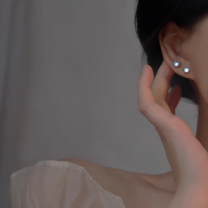 ZWU 999 Fine Silver Stud Earrings Women's-5