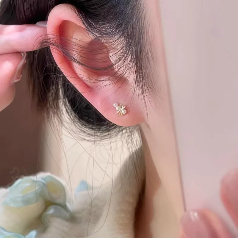 Rhymes Gold Plated Copper Stud Earrings Women's-2