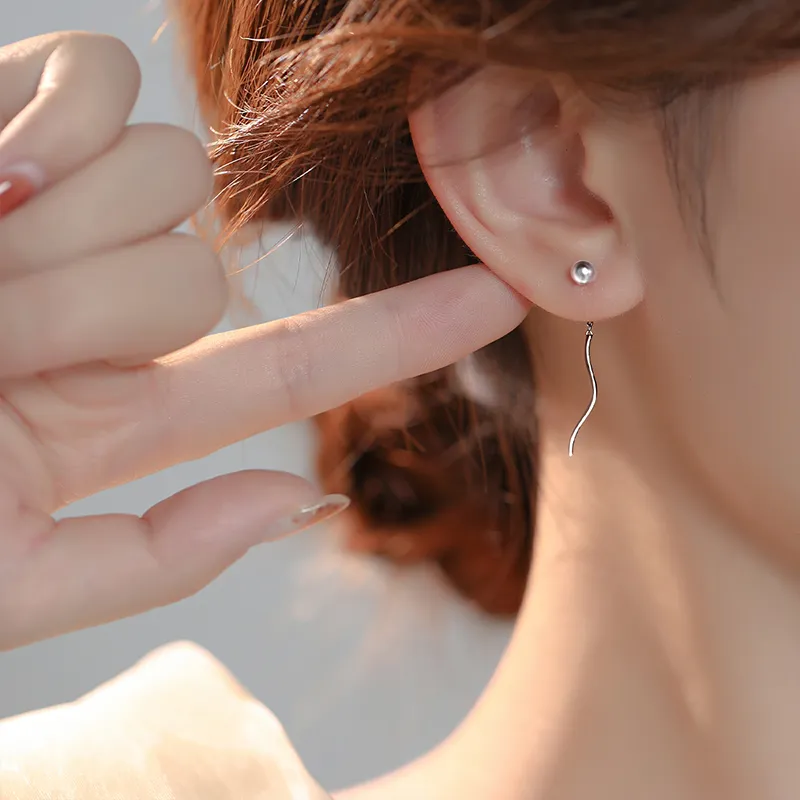 Rhymes 925 Sterling Silver Drop Earrings Women's-2