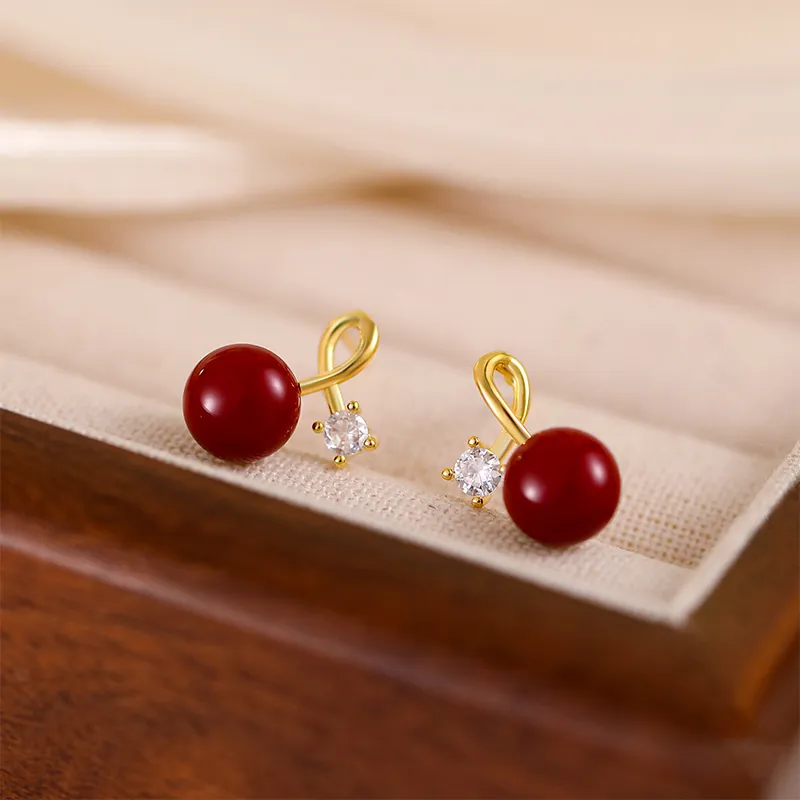 Rhymes Gold Plated Copper Stud Earrings Women's-4