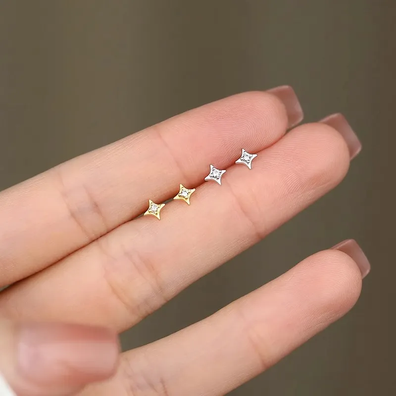 Rhymes 999 Fine Silver Stud Earrings Women's-8