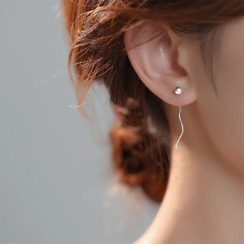 Rhymes 925 Sterling Silver Drop Earrings Women's-1