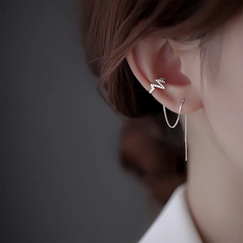 Rhymes 925 Sterling Silver Drop Earrings Women's-1