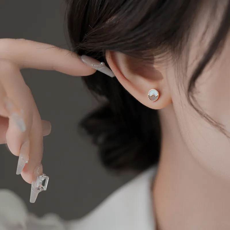 Rhymes 999 Fine Silver Stud Earrings Unisex-5