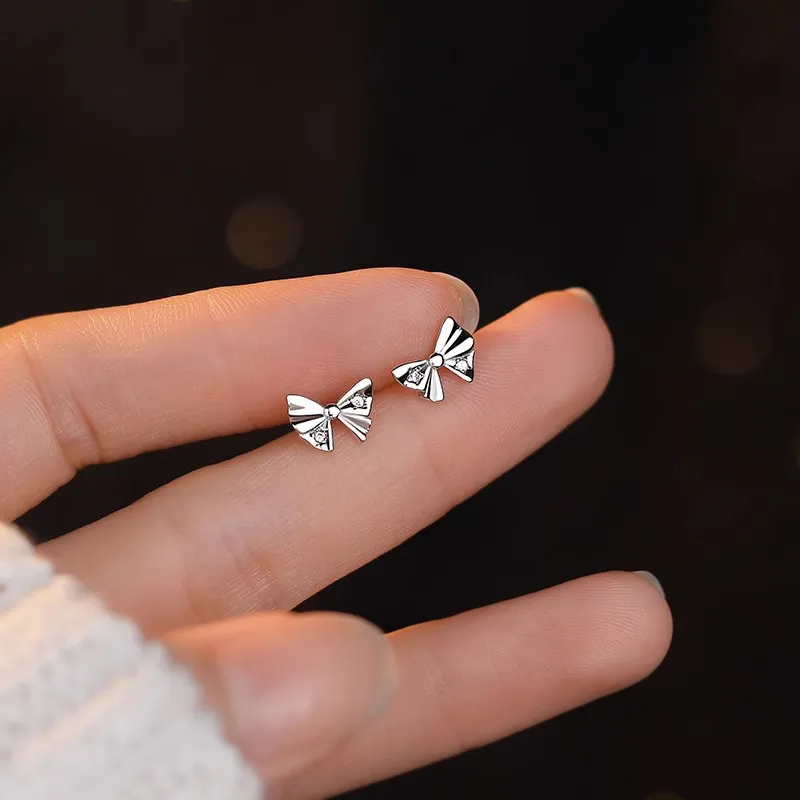 Rhymes S999 Fine Silver Stud Earrings Women's-4