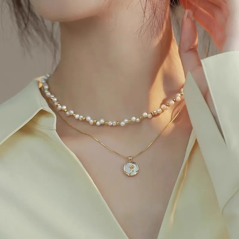 Rhymes Gold Plated Copper Necklaces Women's-4