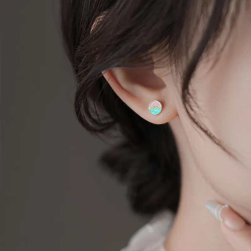 Rhymes 999 Fine Silver Stud Earrings Women's-18