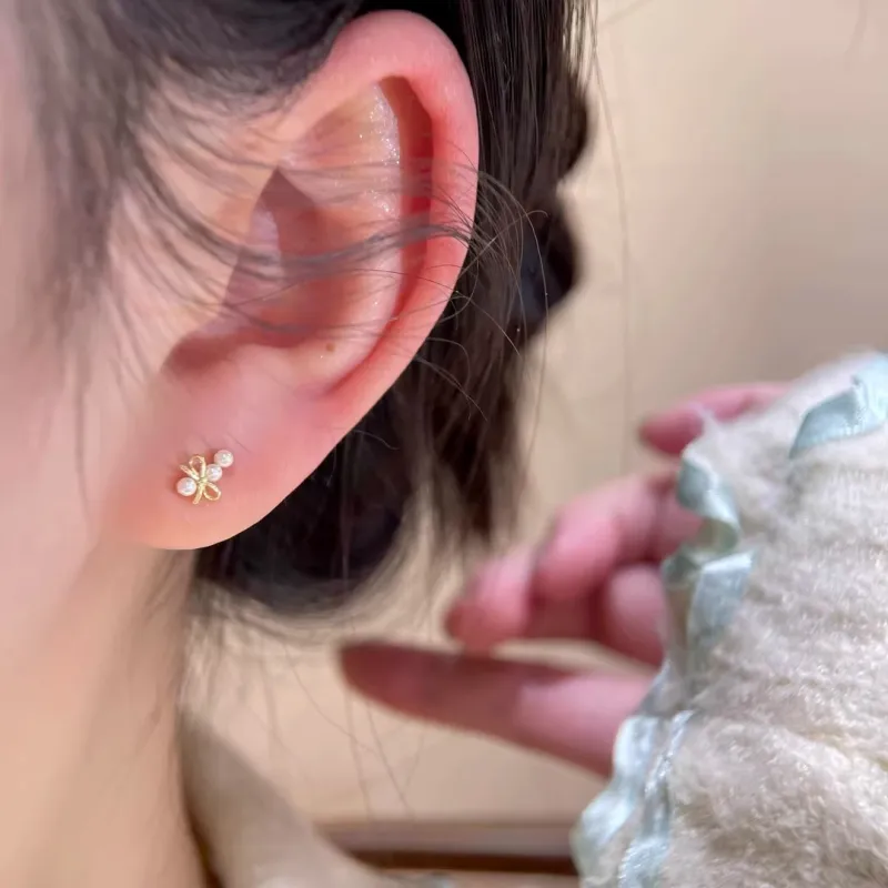 Rhymes Gold Plated Copper Stud Earrings Women's-4