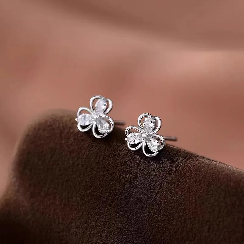 Rhymes S999 Fine Silver Stud Earrings Women's-1