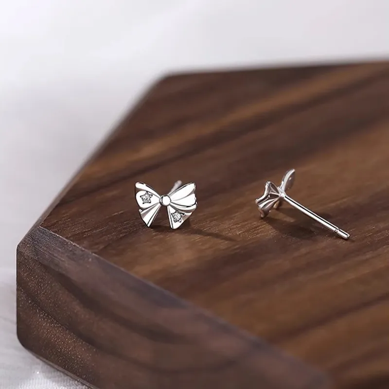 Rhymes S999 Fine Silver Stud Earrings Women's-5
