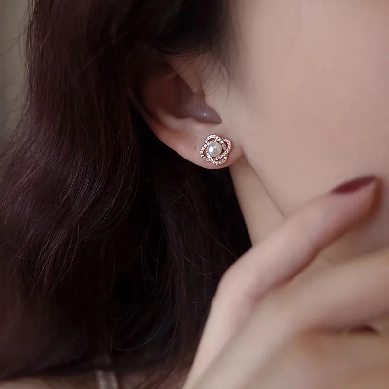 Rhymes Gold Plated Copper Stud Earrings Women's-2