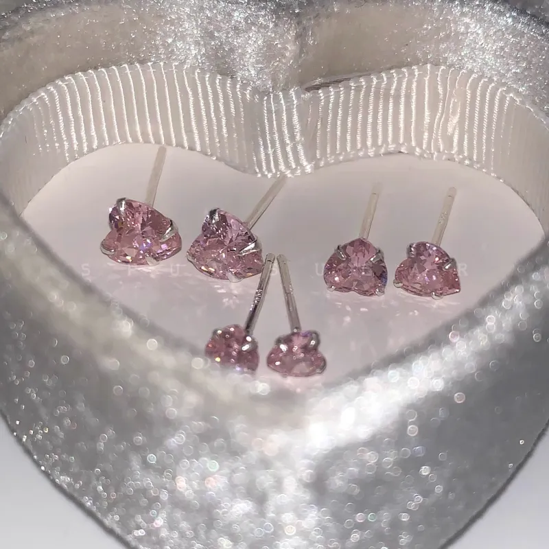 Rhymes S999 Fine Silver Stud Earrings Women's-1